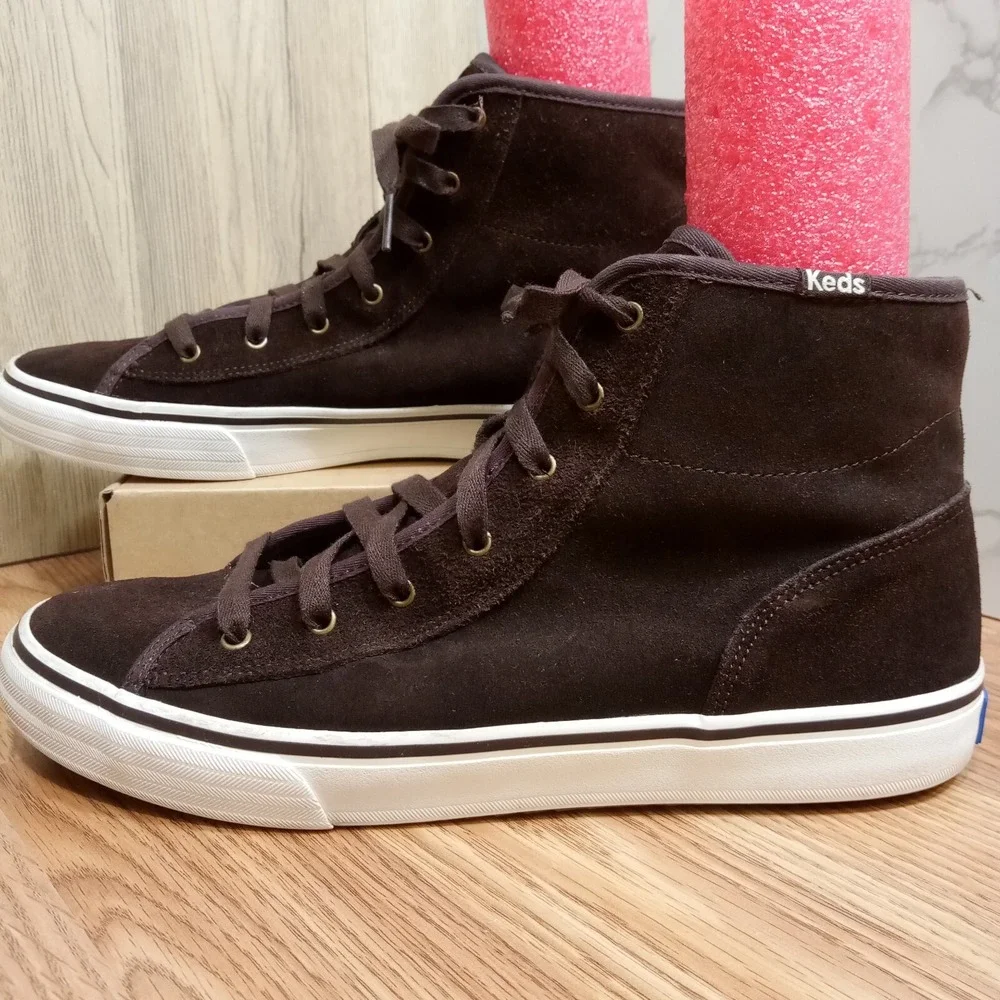 Keds Suede High Top Womens Sz 9 EU 40‎ Brown Lace Up Shoe Sneaker Faux Fur Lined